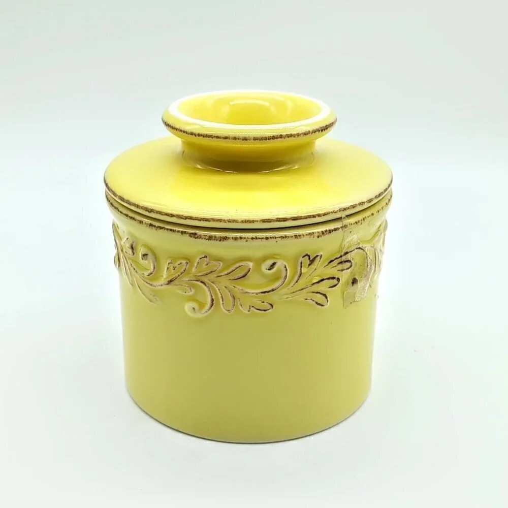 Butter Bell Goldenrod Antique Yellow Ceramic Crock